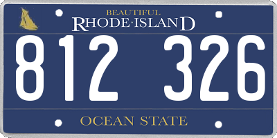 RI license plate 812326