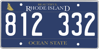 RI license plate 812332