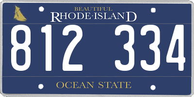 RI license plate 812334