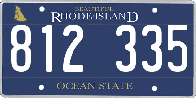 RI license plate 812335