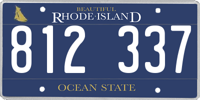 RI license plate 812337