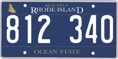 RI license plate 812340