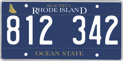 RI license plate 812342