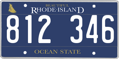 RI license plate 812346