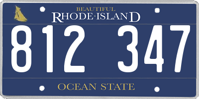 RI license plate 812347