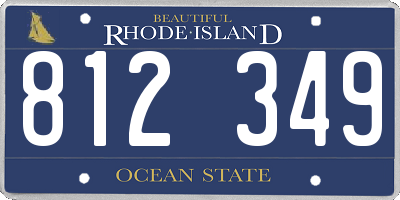 RI license plate 812349