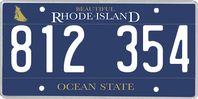 RI license plate 812354