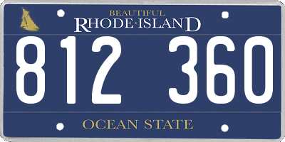 RI license plate 812360