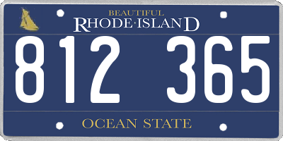 RI license plate 812365