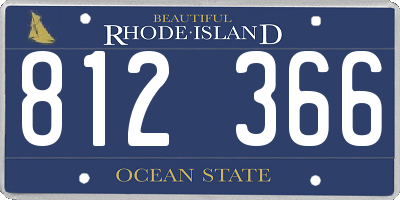 RI license plate 812366