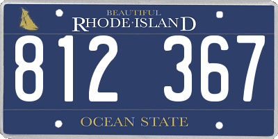 RI license plate 812367