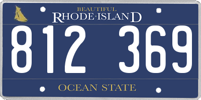 RI license plate 812369