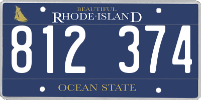 RI license plate 812374