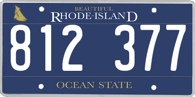 RI license plate 812377
