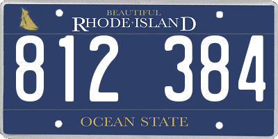 RI license plate 812384