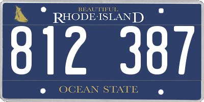 RI license plate 812387