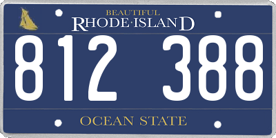 RI license plate 812388