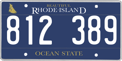 RI license plate 812389