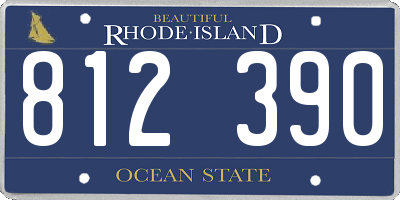 RI license plate 812390