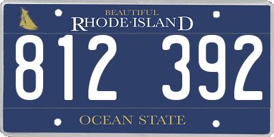 RI license plate 812392
