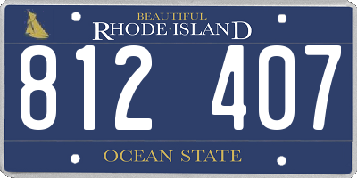 RI license plate 812407