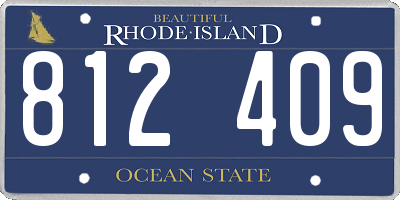 RI license plate 812409
