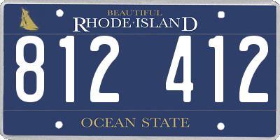 RI license plate 812412