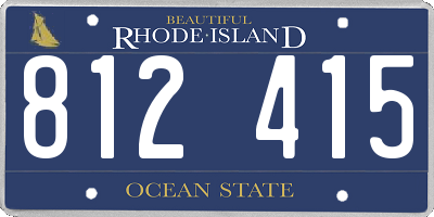 RI license plate 812415