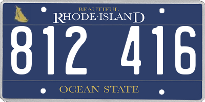 RI license plate 812416