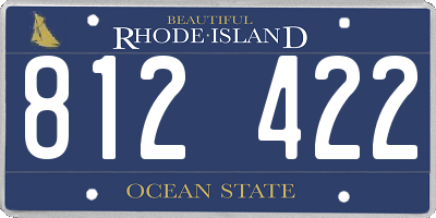 RI license plate 812422