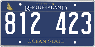 RI license plate 812423