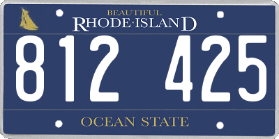 RI license plate 812425