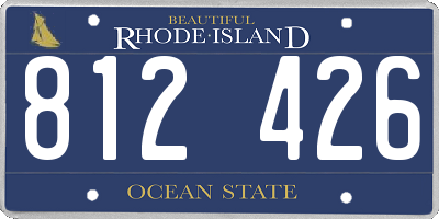 RI license plate 812426