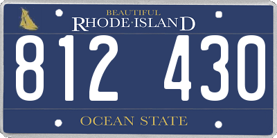 RI license plate 812430