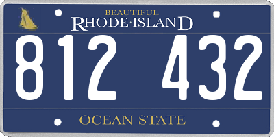 RI license plate 812432