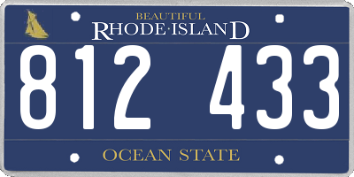RI license plate 812433
