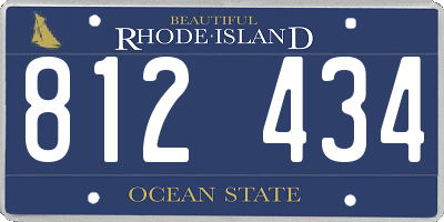 RI license plate 812434