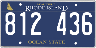RI license plate 812436