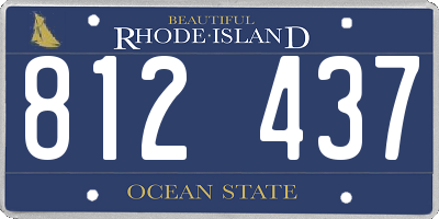 RI license plate 812437