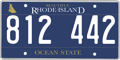 RI license plate 812442