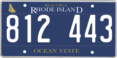 RI license plate 812443