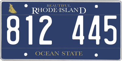 RI license plate 812445