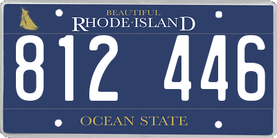 RI license plate 812446