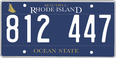 RI license plate 812447