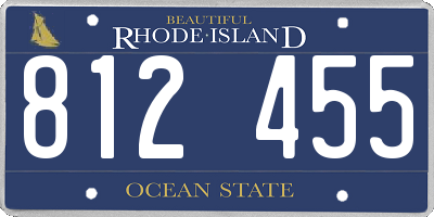 RI license plate 812455