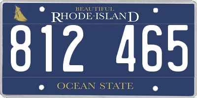 RI license plate 812465