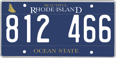 RI license plate 812466
