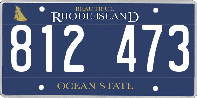 RI license plate 812473