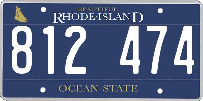 RI license plate 812474