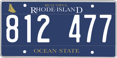 RI license plate 812477